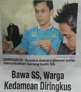 Warga Kedamean Gresik Diringkus Polisi Karena Mengedarkan Sabu - Sabu